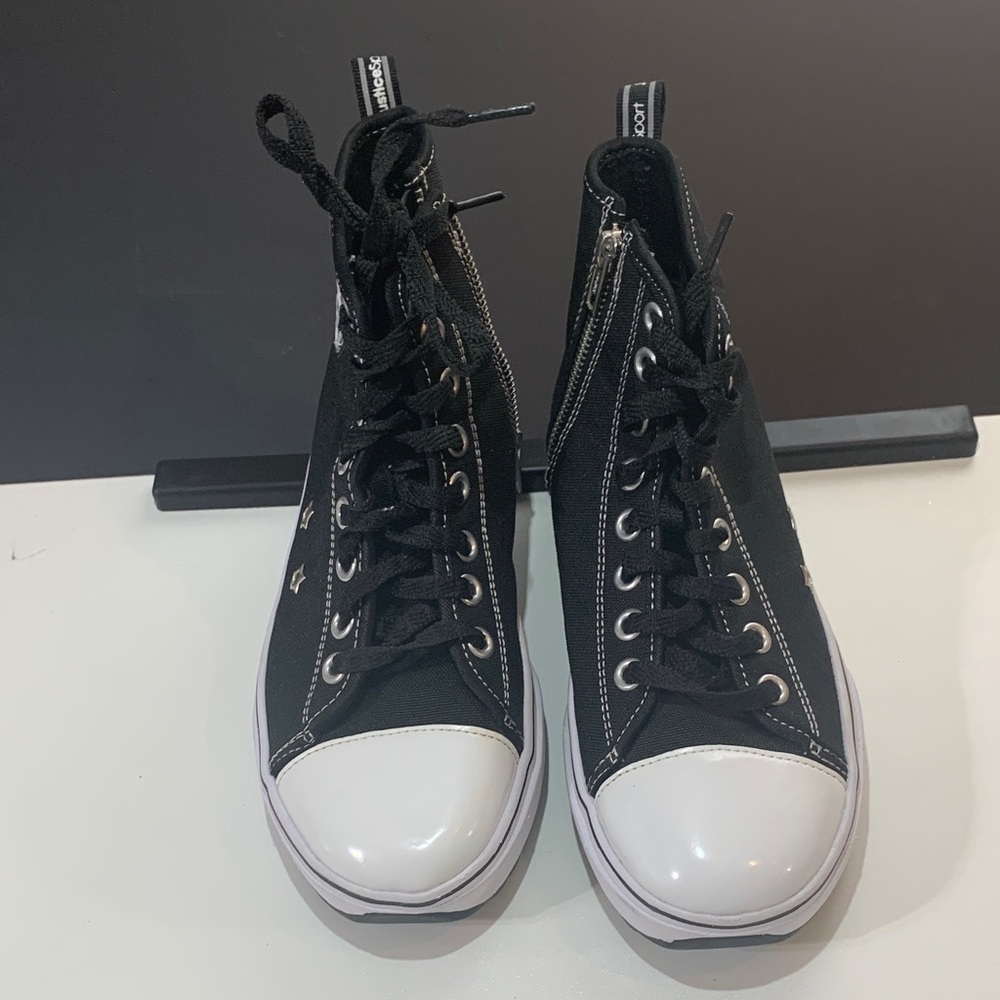 Black and White High-Top Sneakers